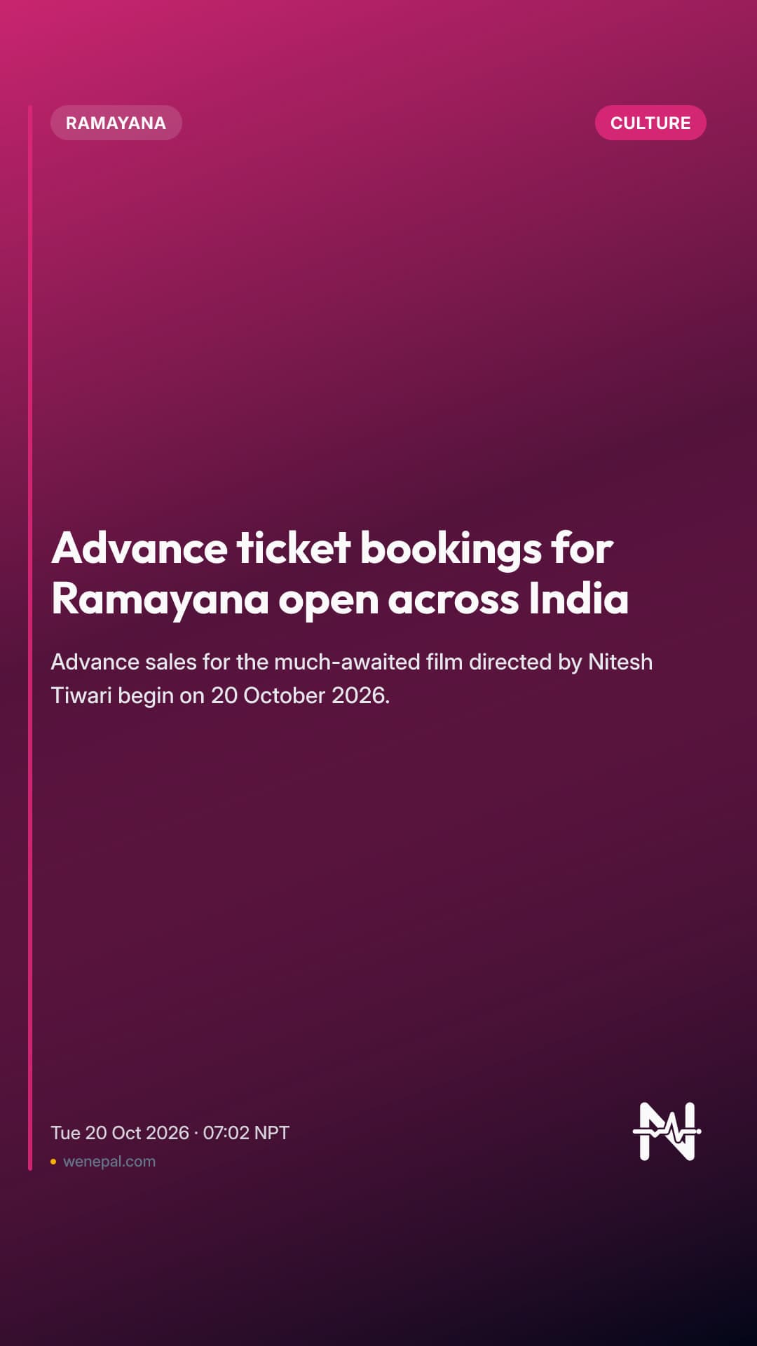 Advance ticket bookings for Ramayana open across India