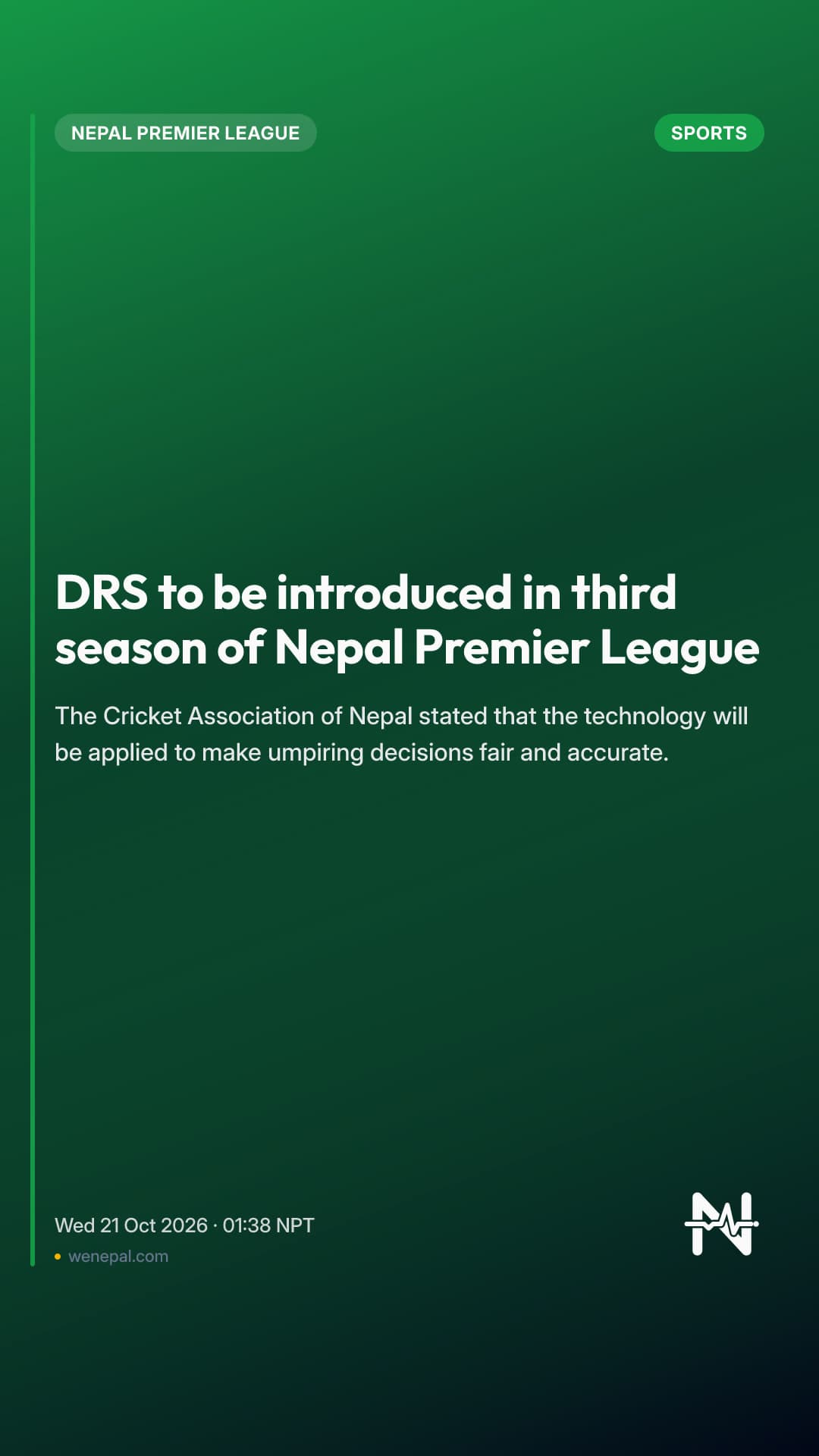 DRS to be introduced in third season of Nepal Premier League