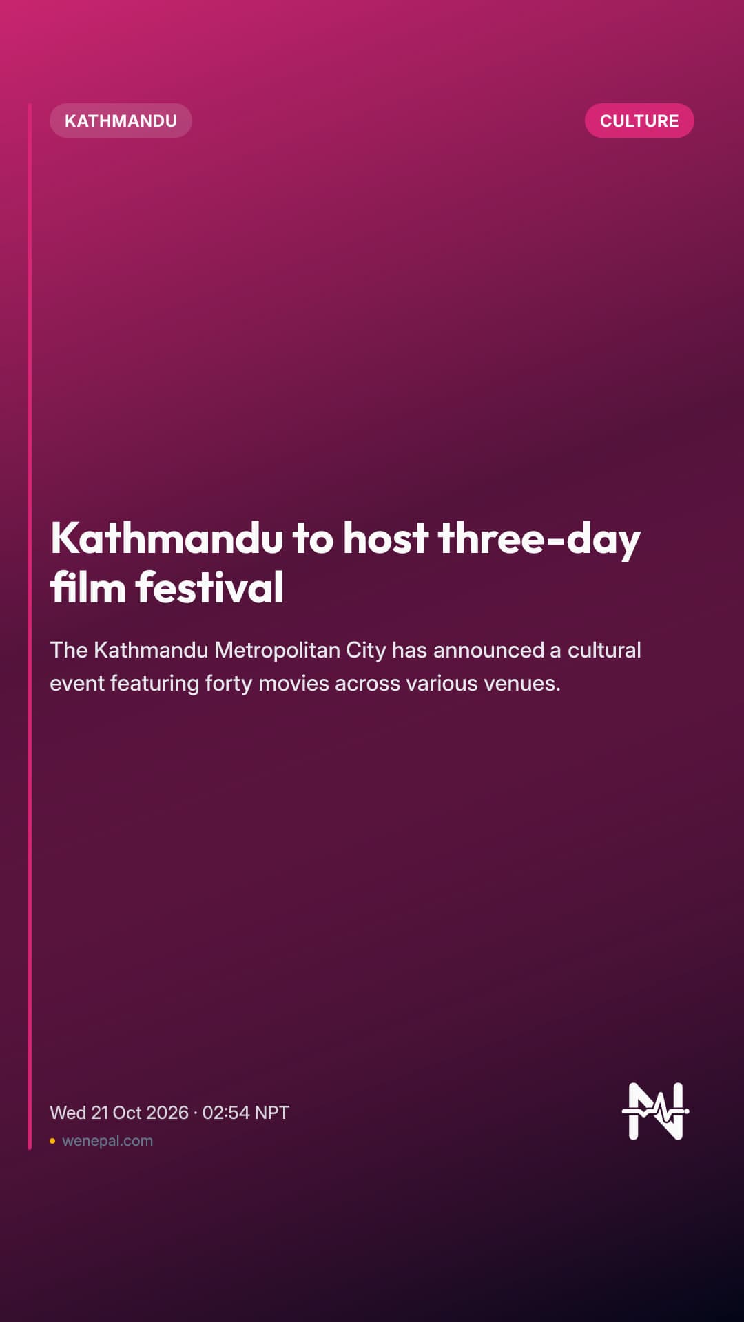 Kathmandu to host three-day film festival