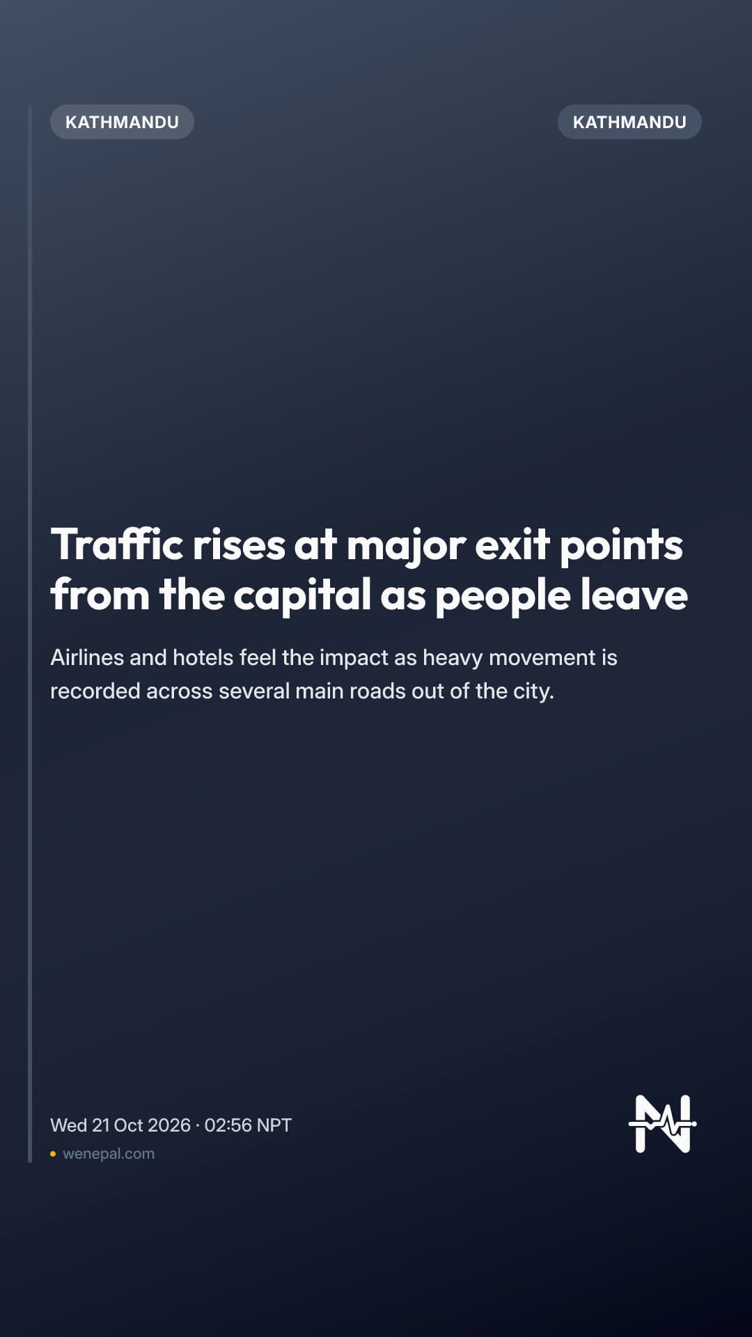 Traffic rises at major exit points from the capital as people leave