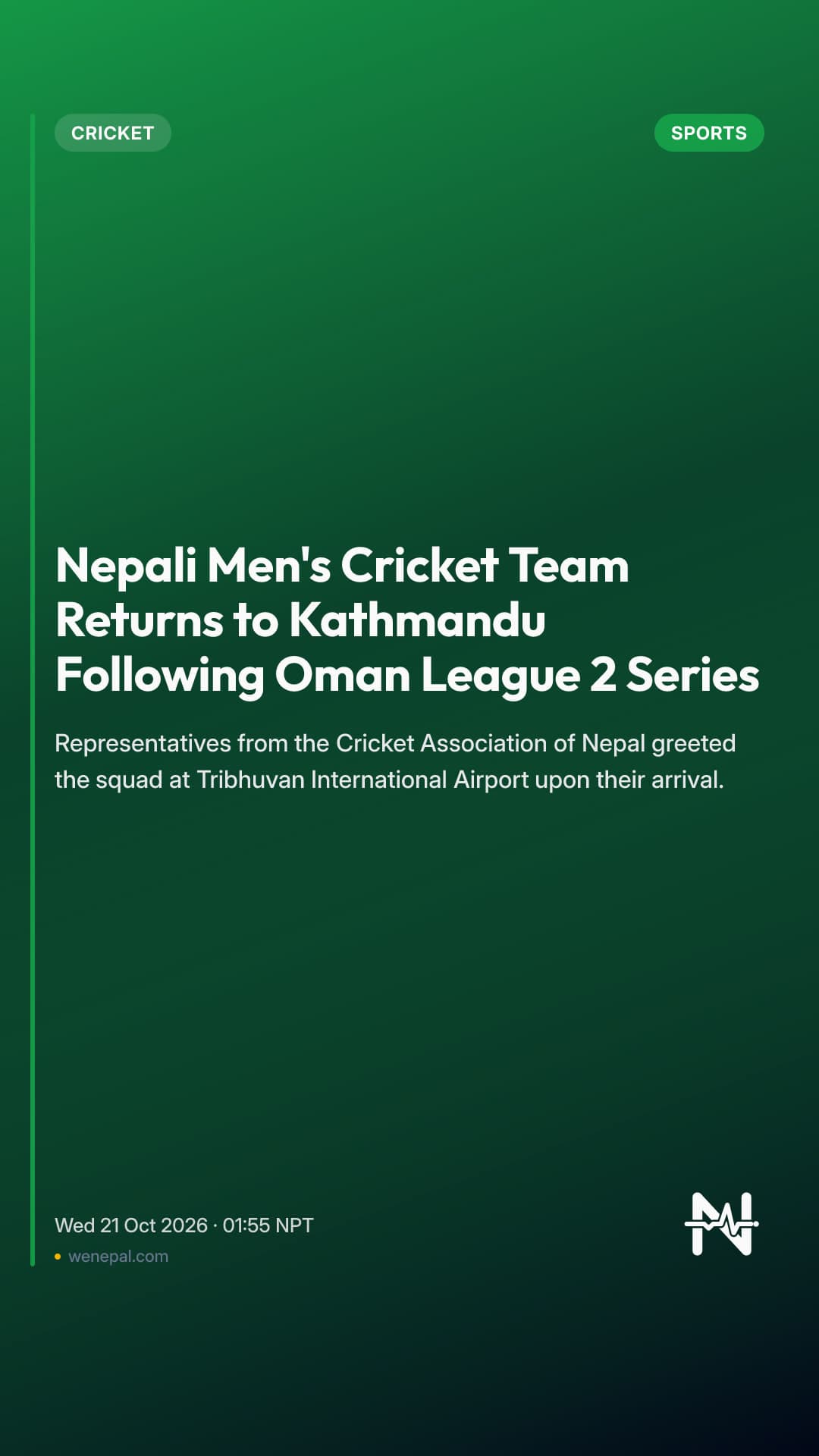 Nepali Men's Cricket Team Returns to Kathmandu Following Oman League 2 Series