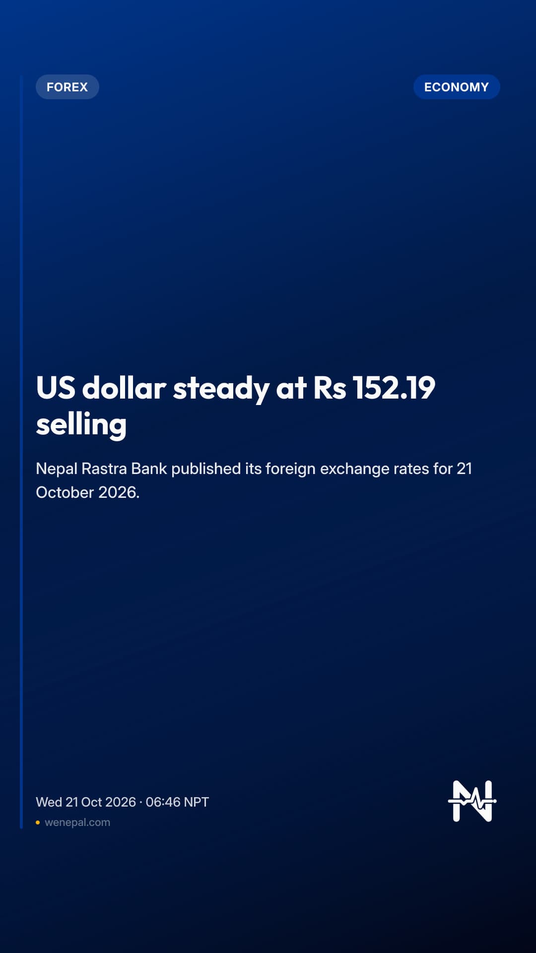 US dollar steady at Rs 152.19 selling
