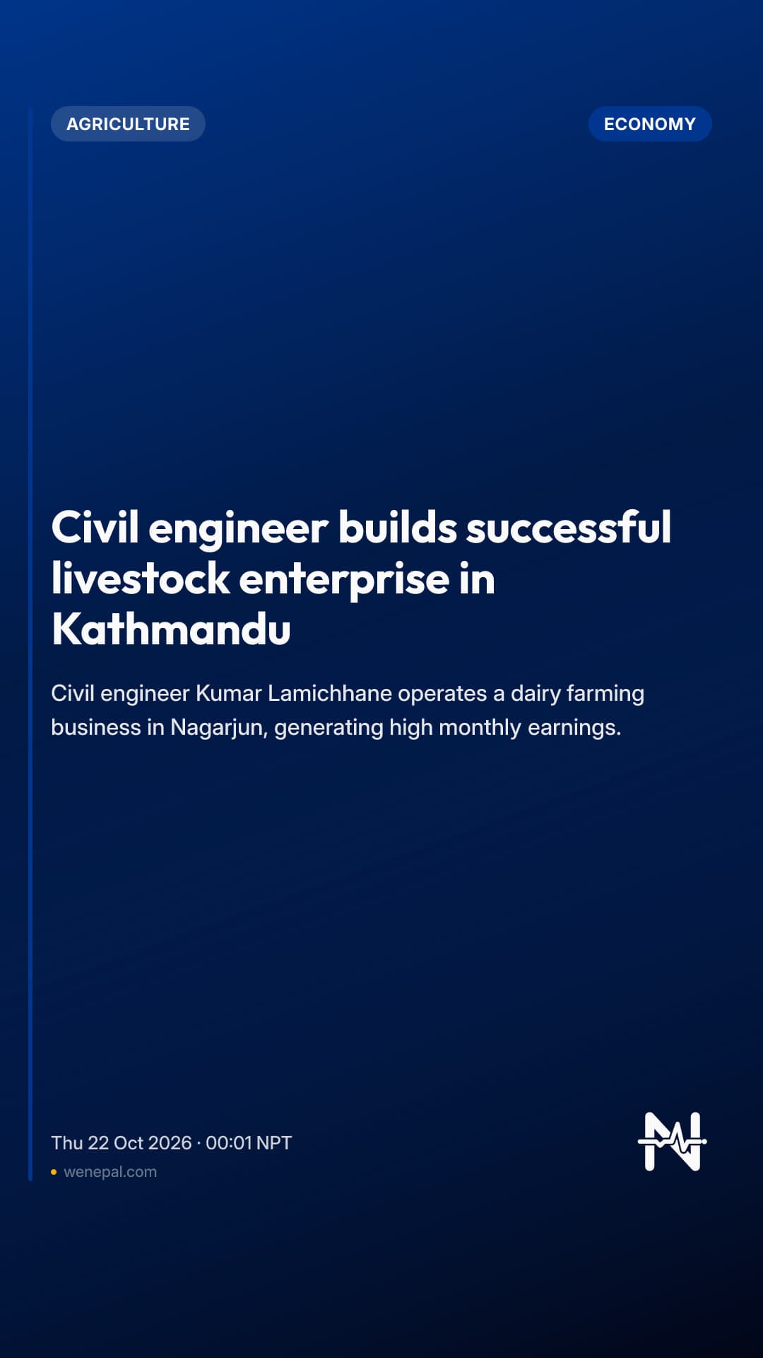 Civil engineer builds successful livestock enterprise in Kathmandu