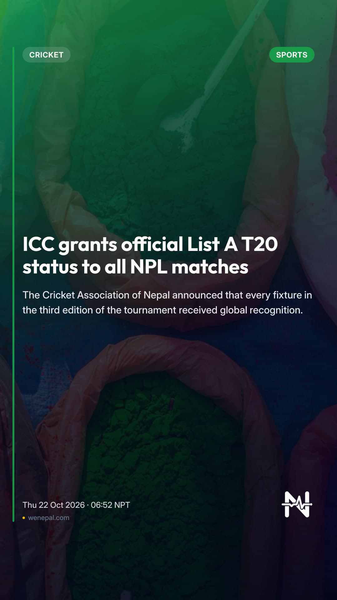 ICC grants official List A T20 status to all NPL matches
