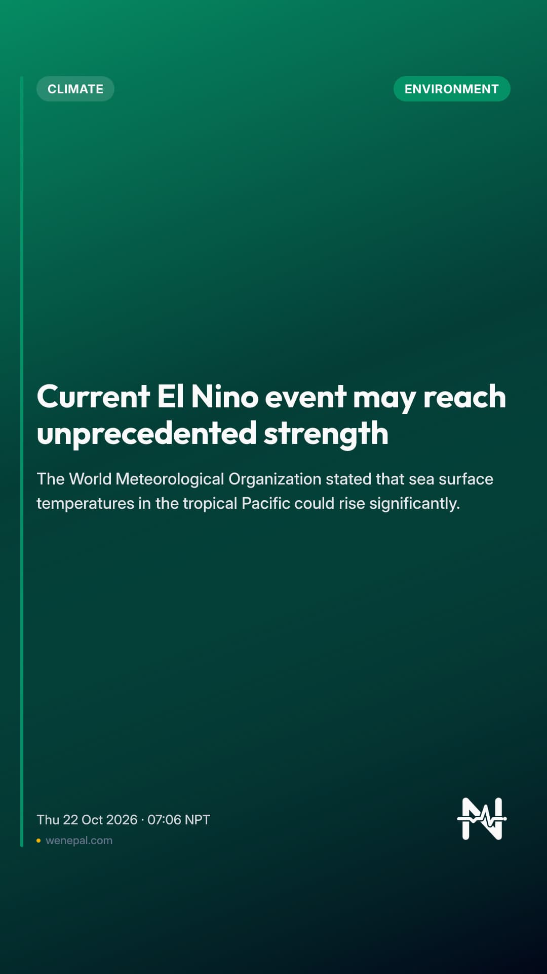 Current El Nino event may reach unprecedented strength