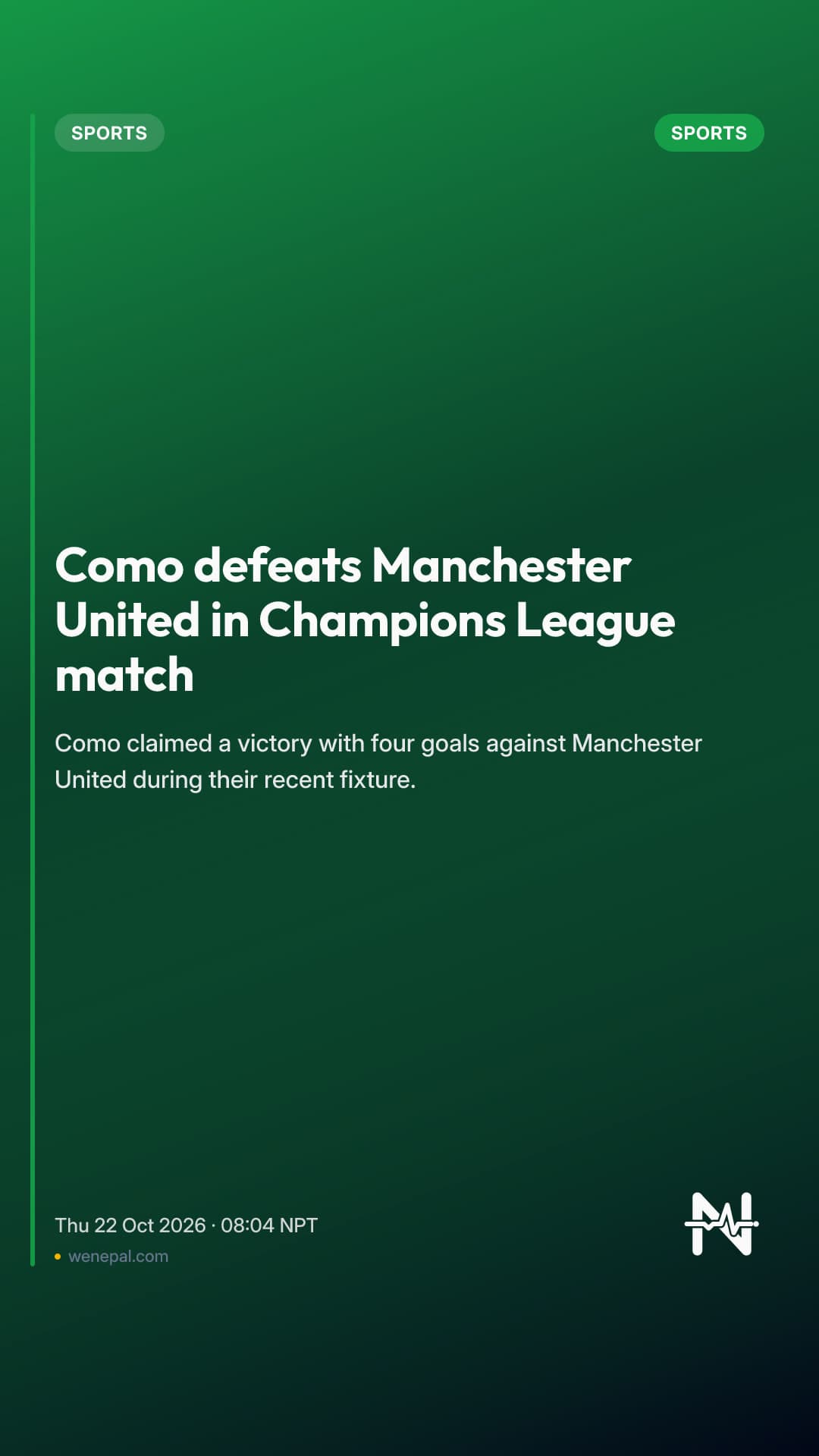 Como defeats Manchester United in Champions League match
