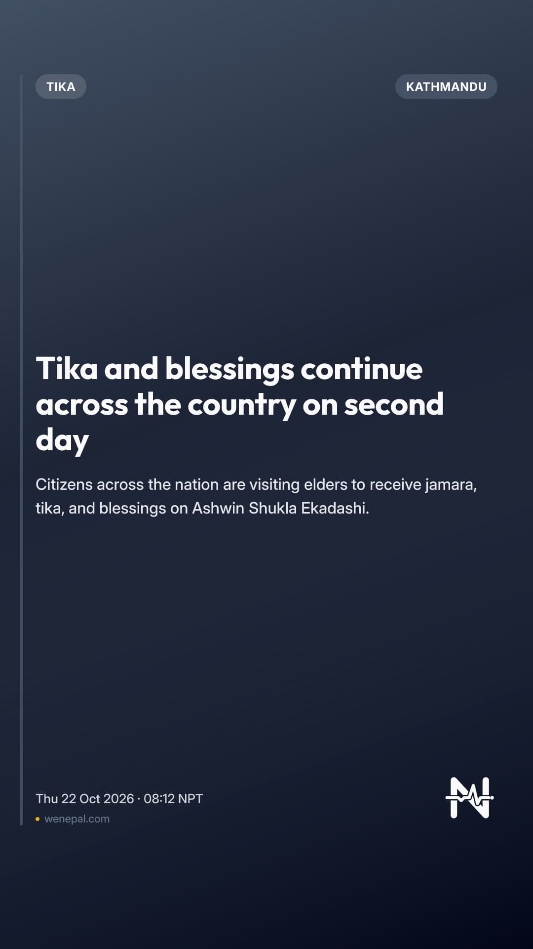 Tika and blessings continue across the country on second day