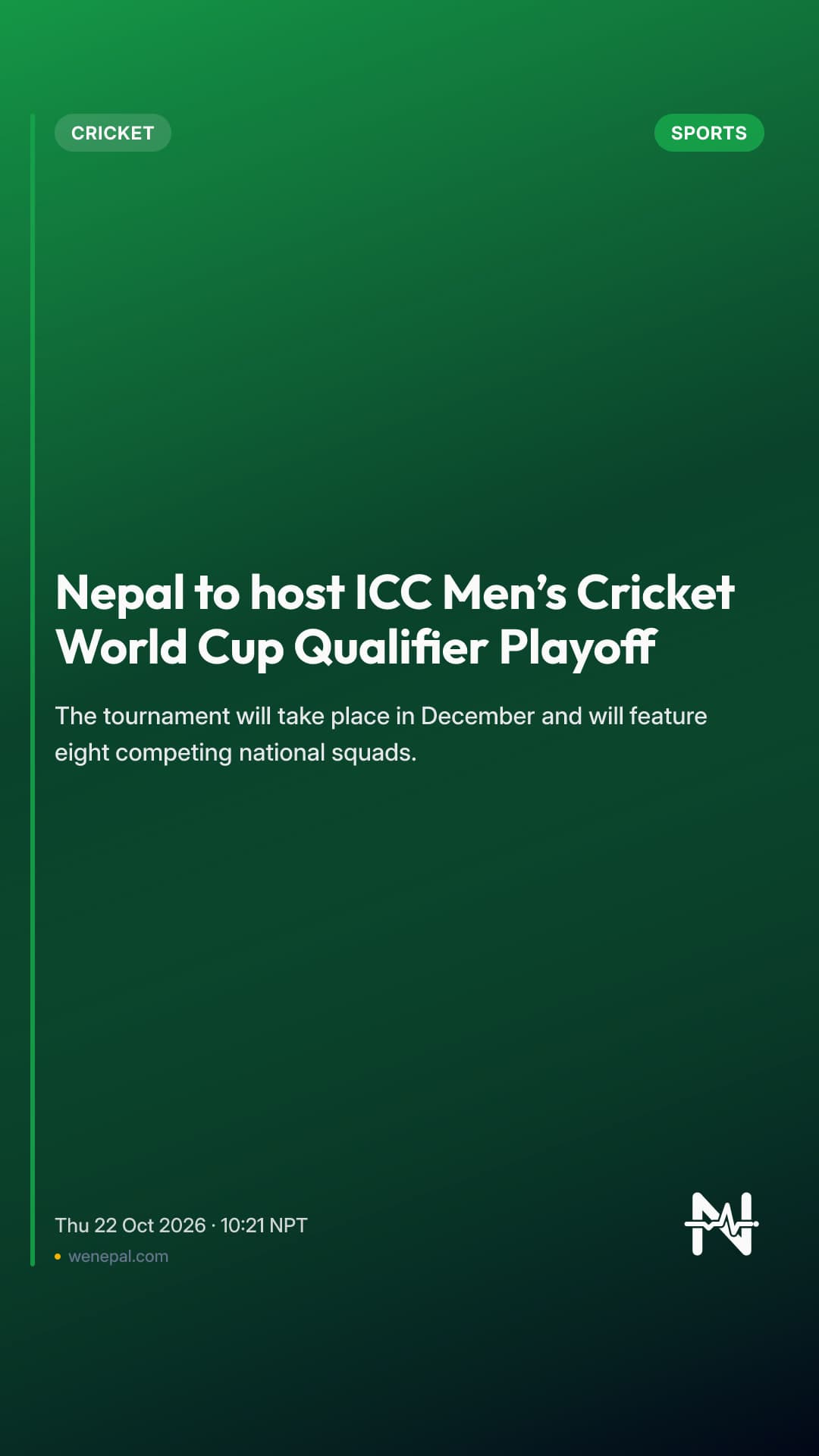 Nepal to host ICC Men’s Cricket World Cup Qualifier Playoff