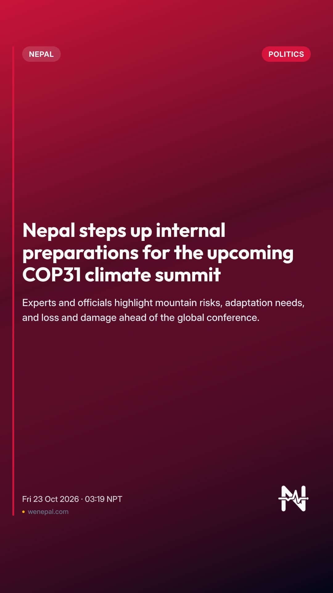 Nepal steps up internal preparations for the upcoming COP31 climate summit