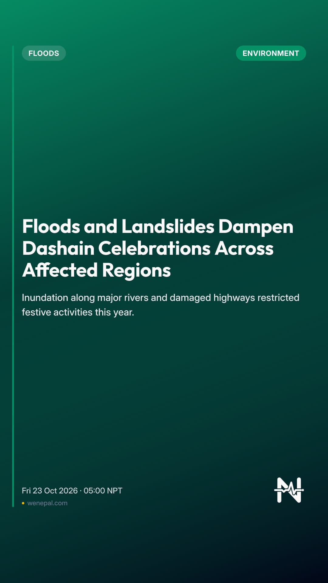 Floods and Landslides Dampen Dashain Celebrations Across Affected Regions