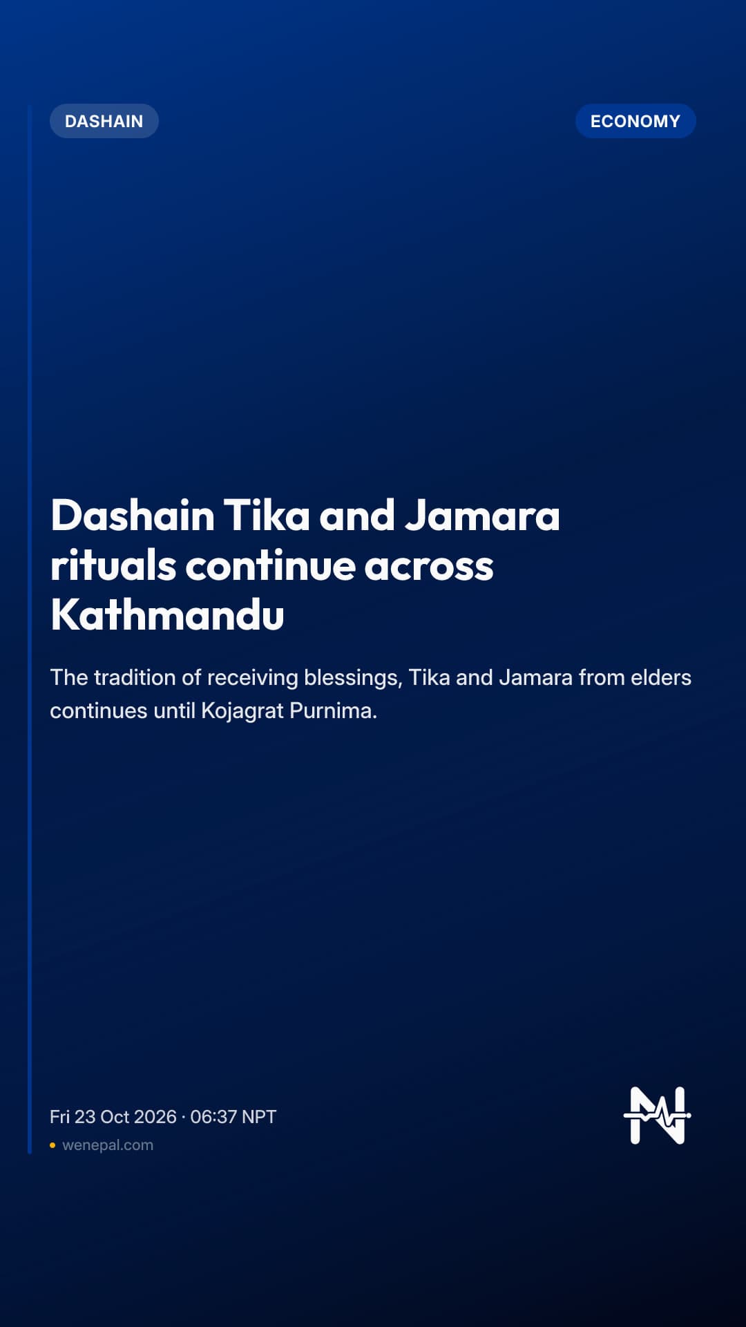 Dashain Tika and Jamara rituals continue across Kathmandu
