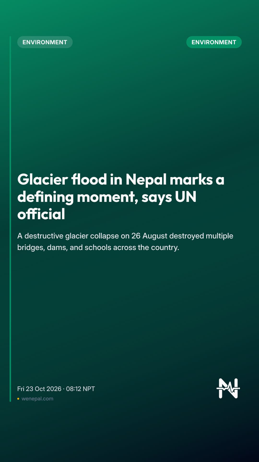 Glacier flood in Nepal marks a defining moment, says UN official