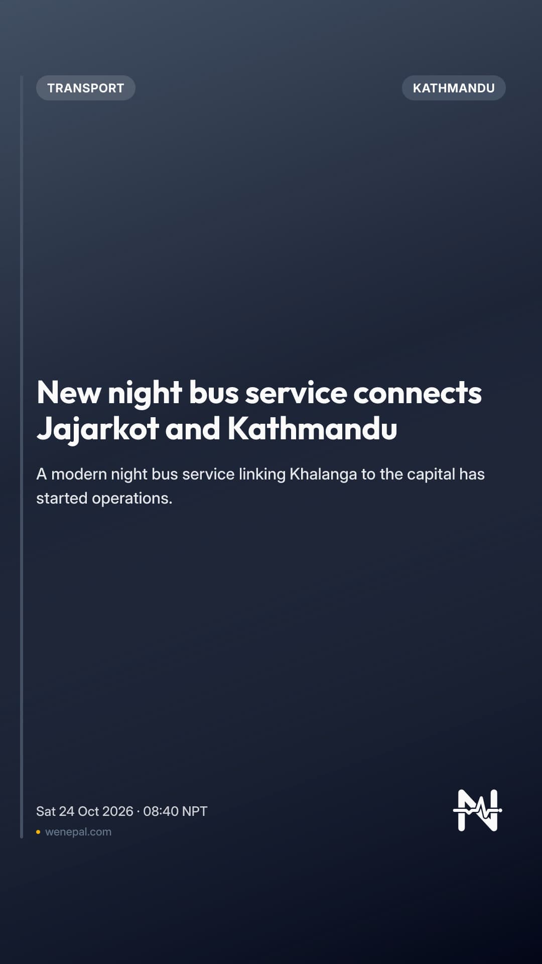 New night bus service connects Jajarkot and Kathmandu