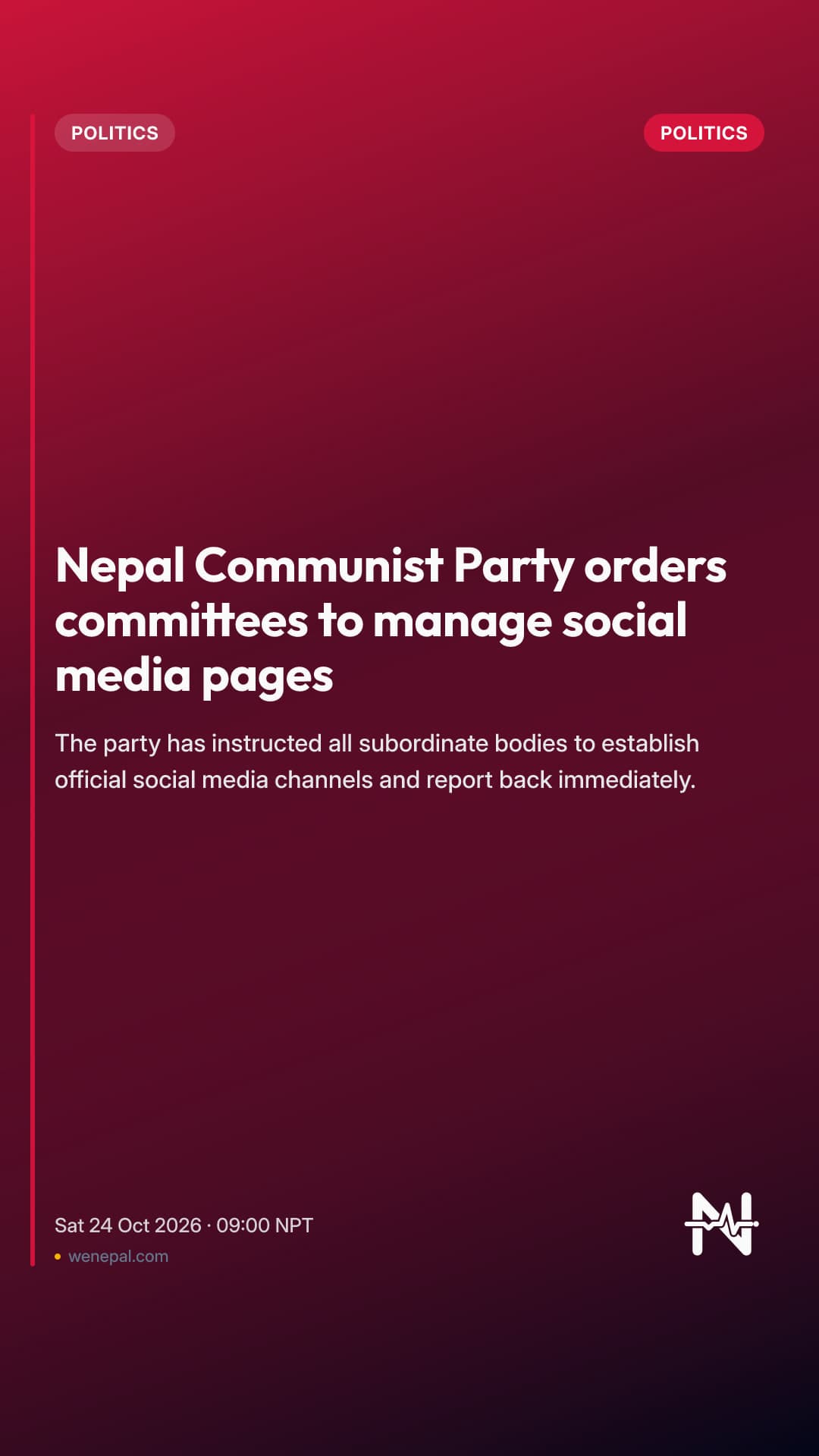 Nepal Communist Party orders committees to manage social media pages