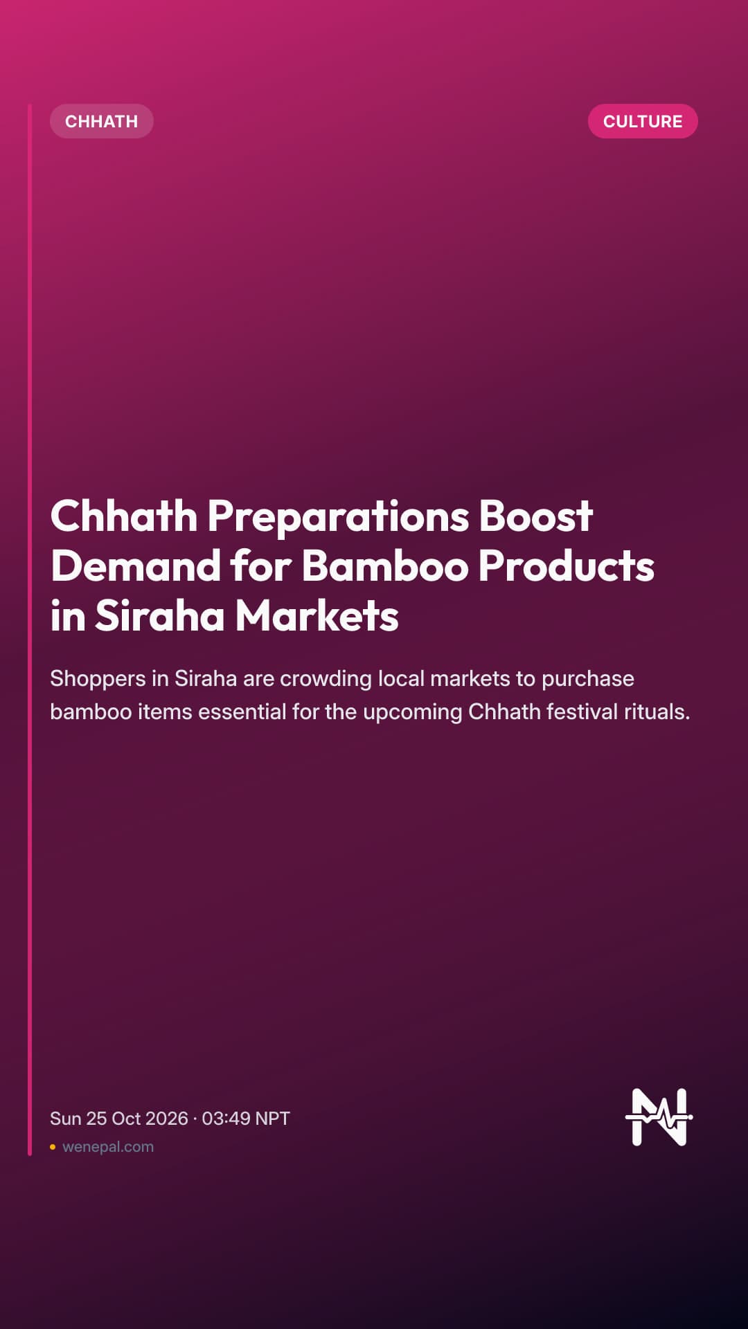 Chhath Preparations Boost Demand for Bamboo Products in Siraha Markets