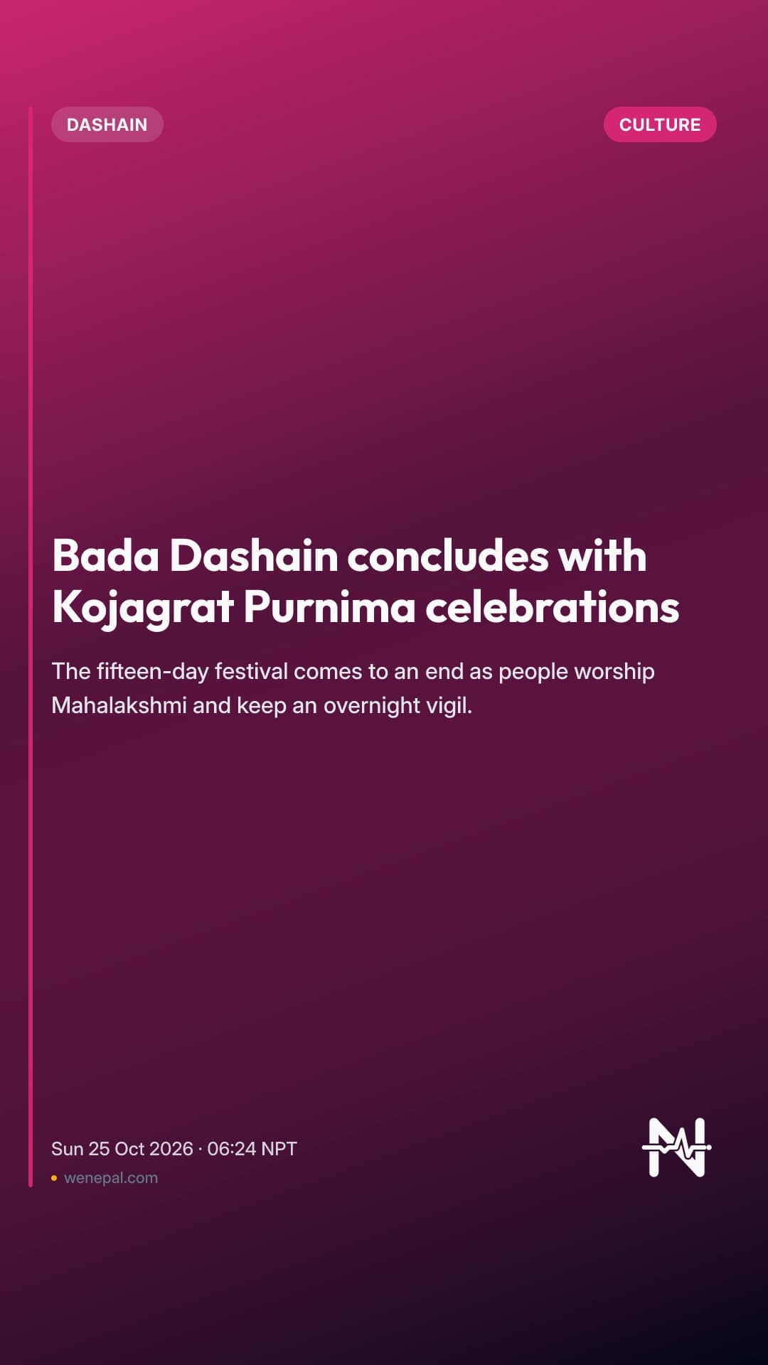 Bada Dashain concludes with Kojagrat Purnima celebrations