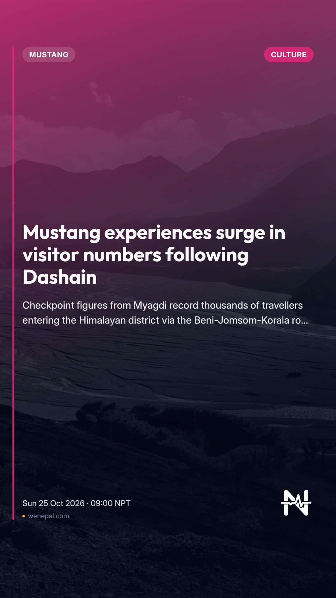 Mustang experiences surge in visitor numbers following Dashain