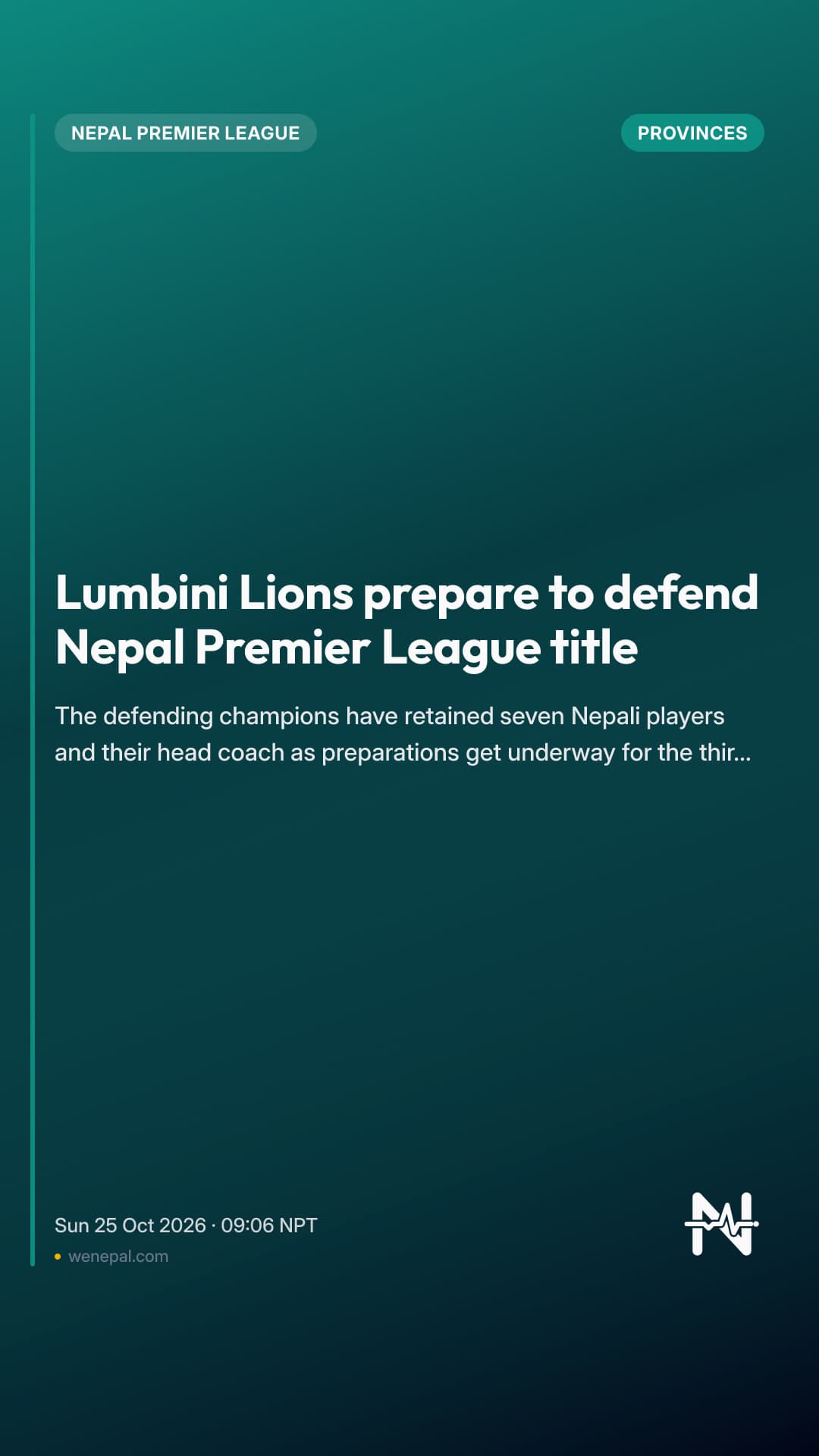 Lumbini Lions prepare to defend Nepal Premier League title