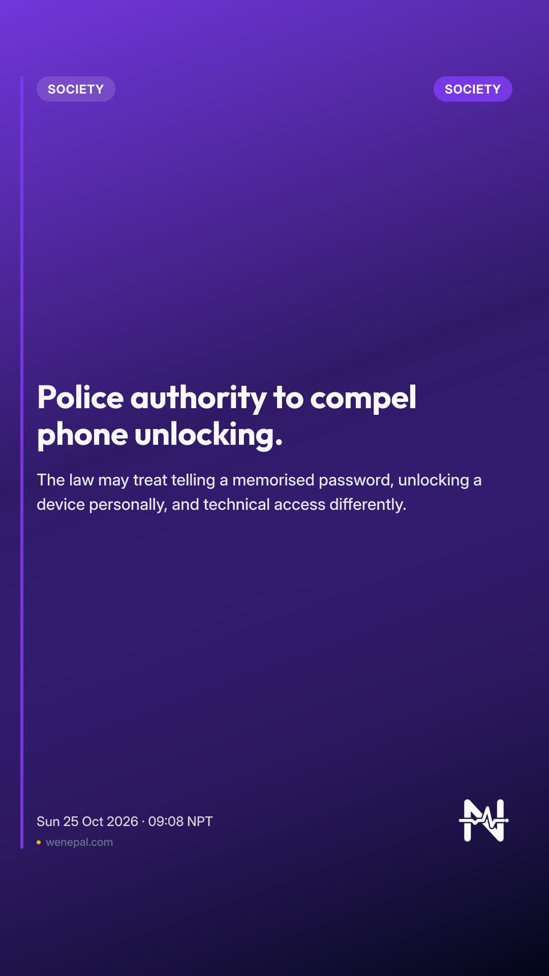 Police authority to compel phone unlocking.