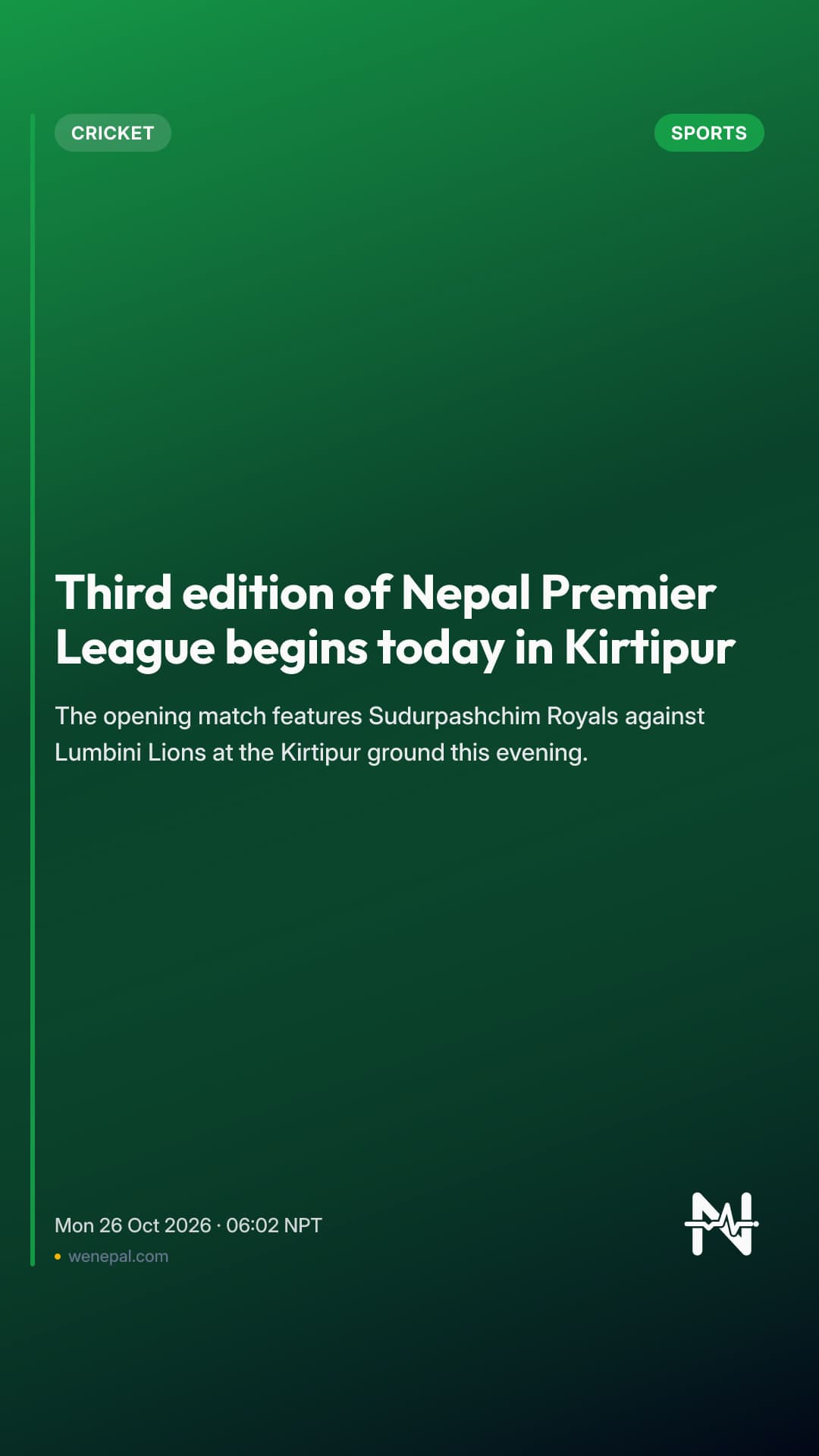 Third edition of Nepal Premier League begins today in Kirtipur