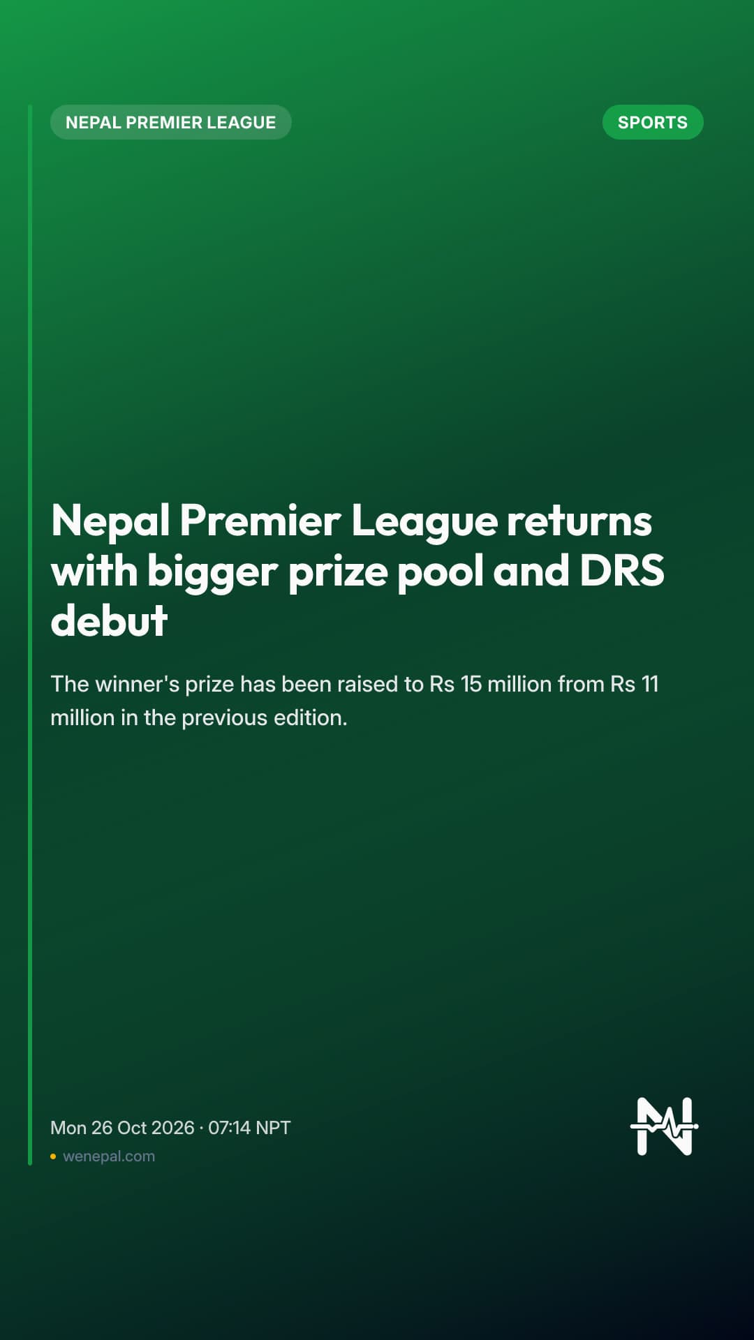Nepal Premier League returns with bigger prize pool and DRS debut