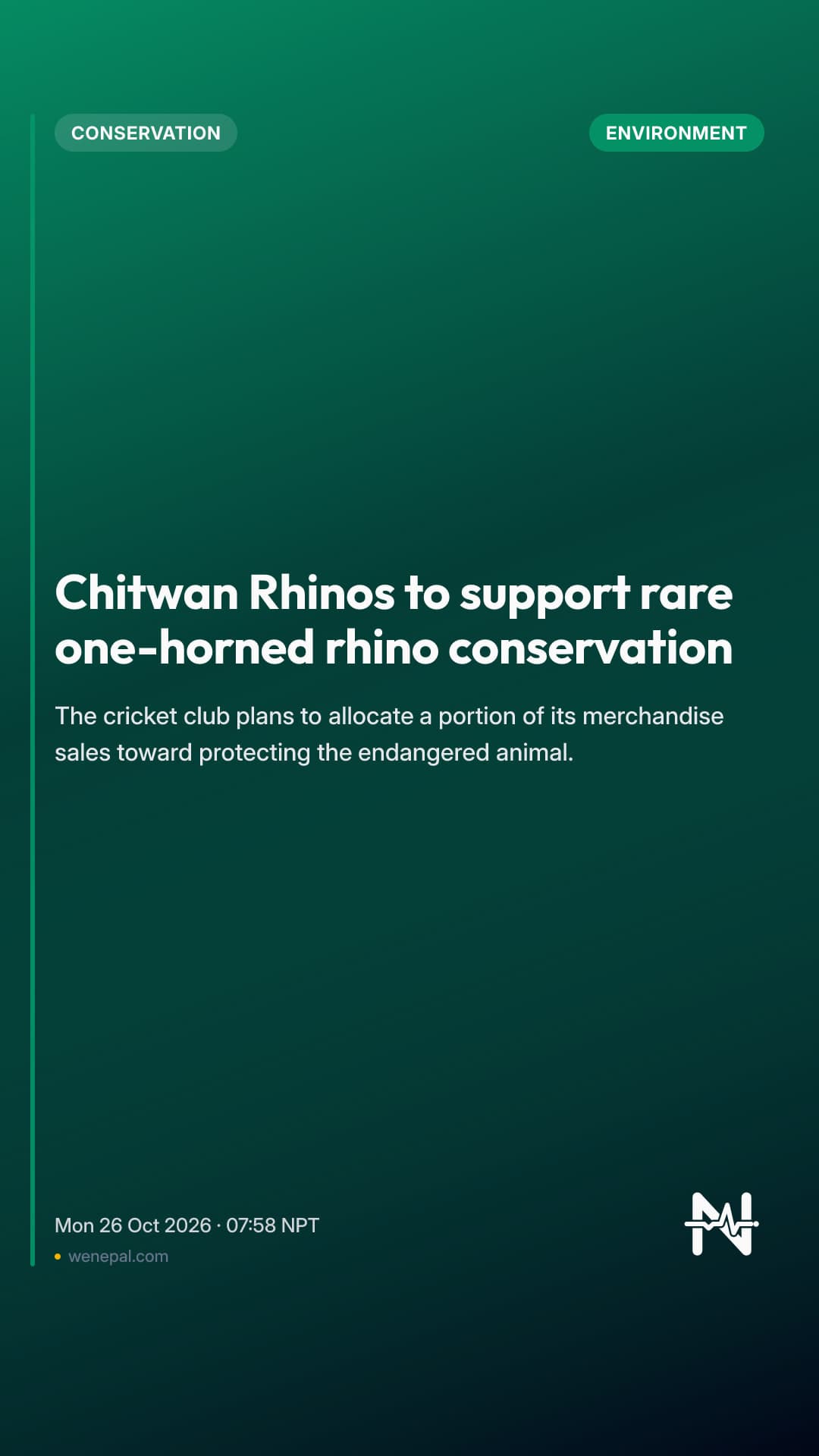 Chitwan Rhinos to support rare one-horned rhino conservation