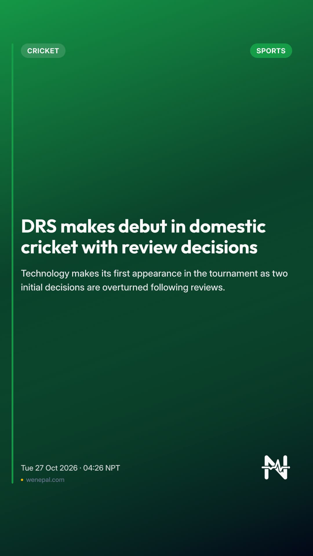 DRS makes debut in domestic cricket with review decisions