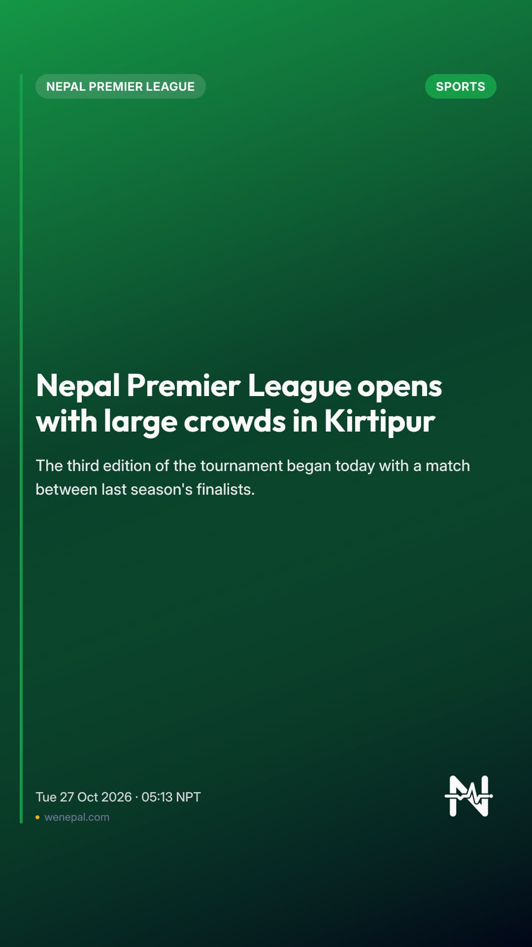 Nepal Premier League opens with large crowds in Kirtipur