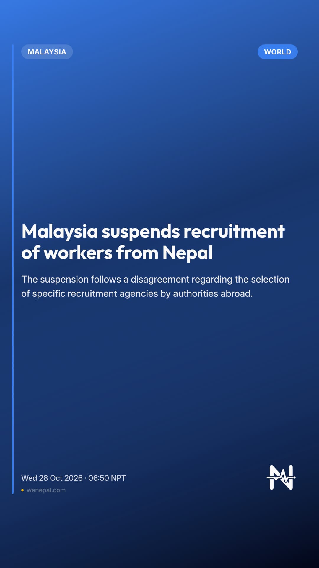 Malaysia suspends recruitment of workers from Nepal