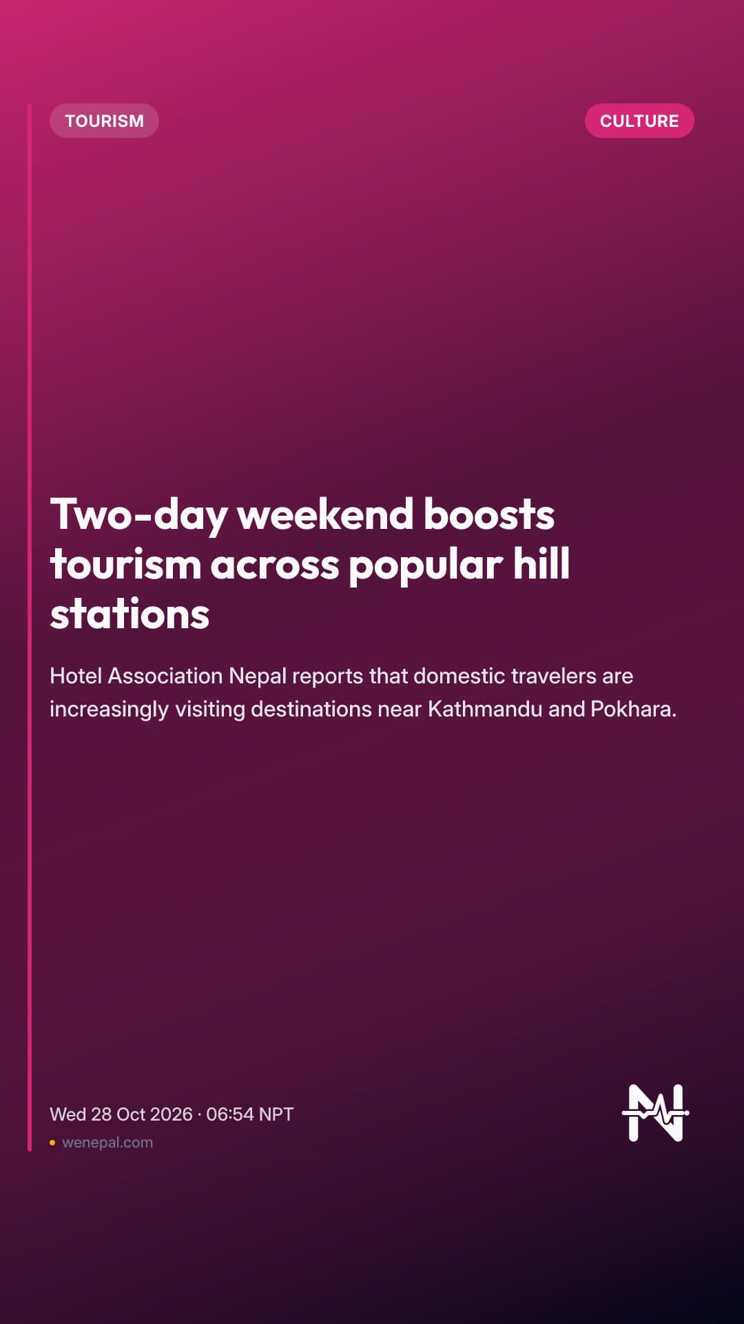 Two-day weekend boosts tourism across popular hill stations