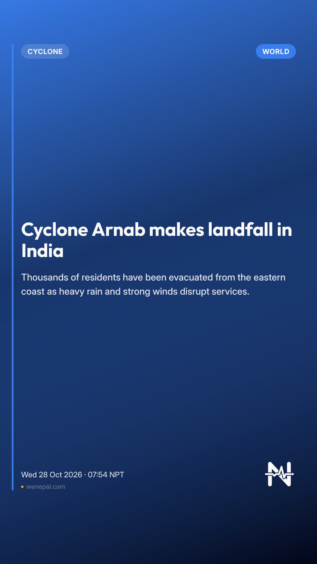 Cyclone Arnab makes landfall in India