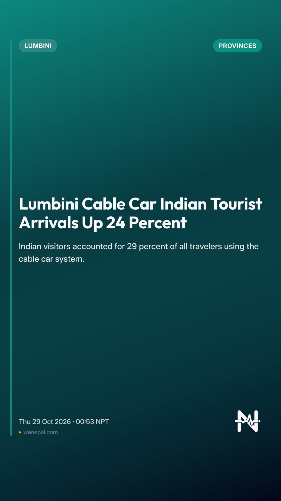 Lumbini Cable Car Indian Tourist Arrivals Up 24 Percent