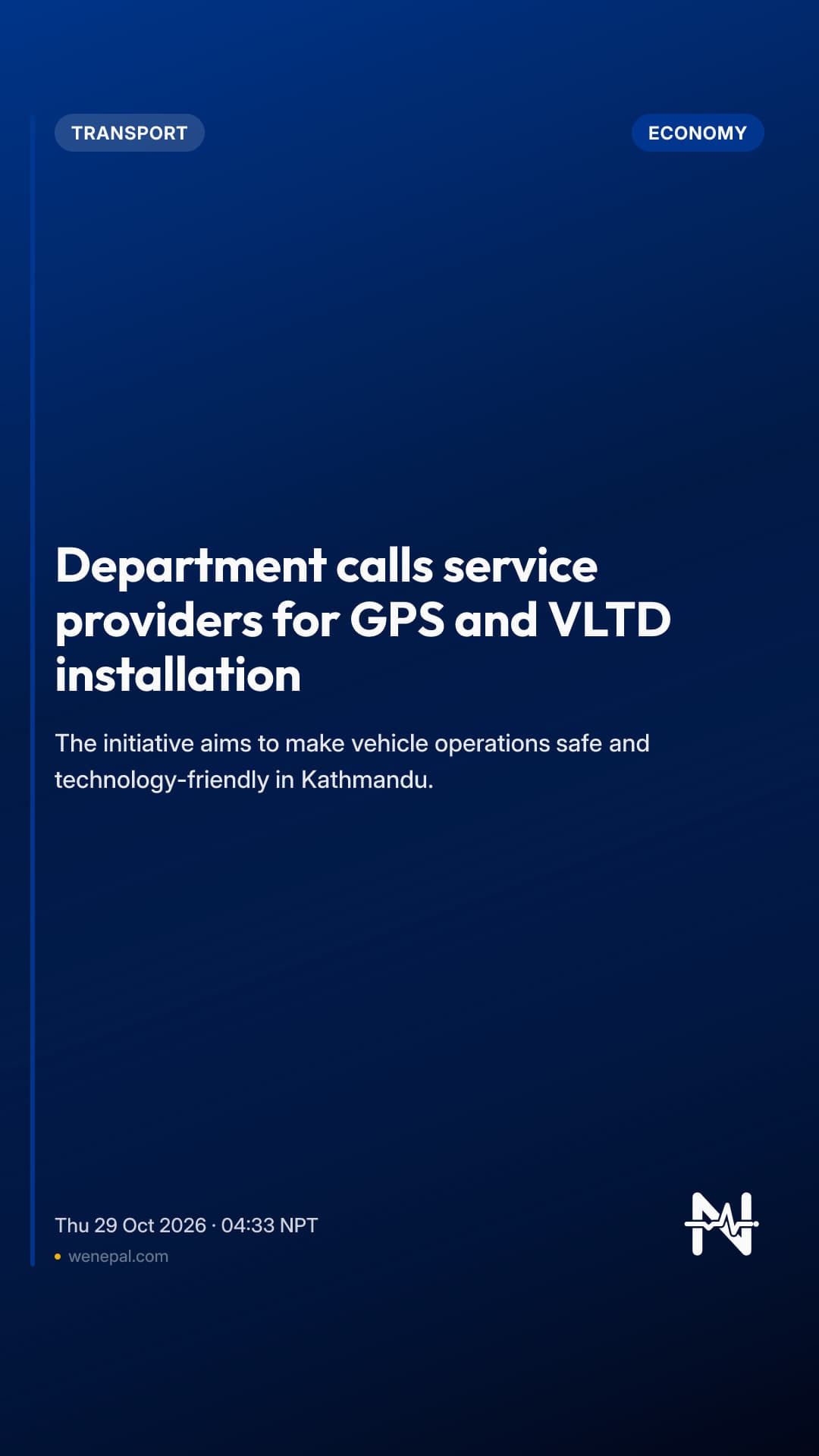 Department calls service providers for GPS and VLTD installation