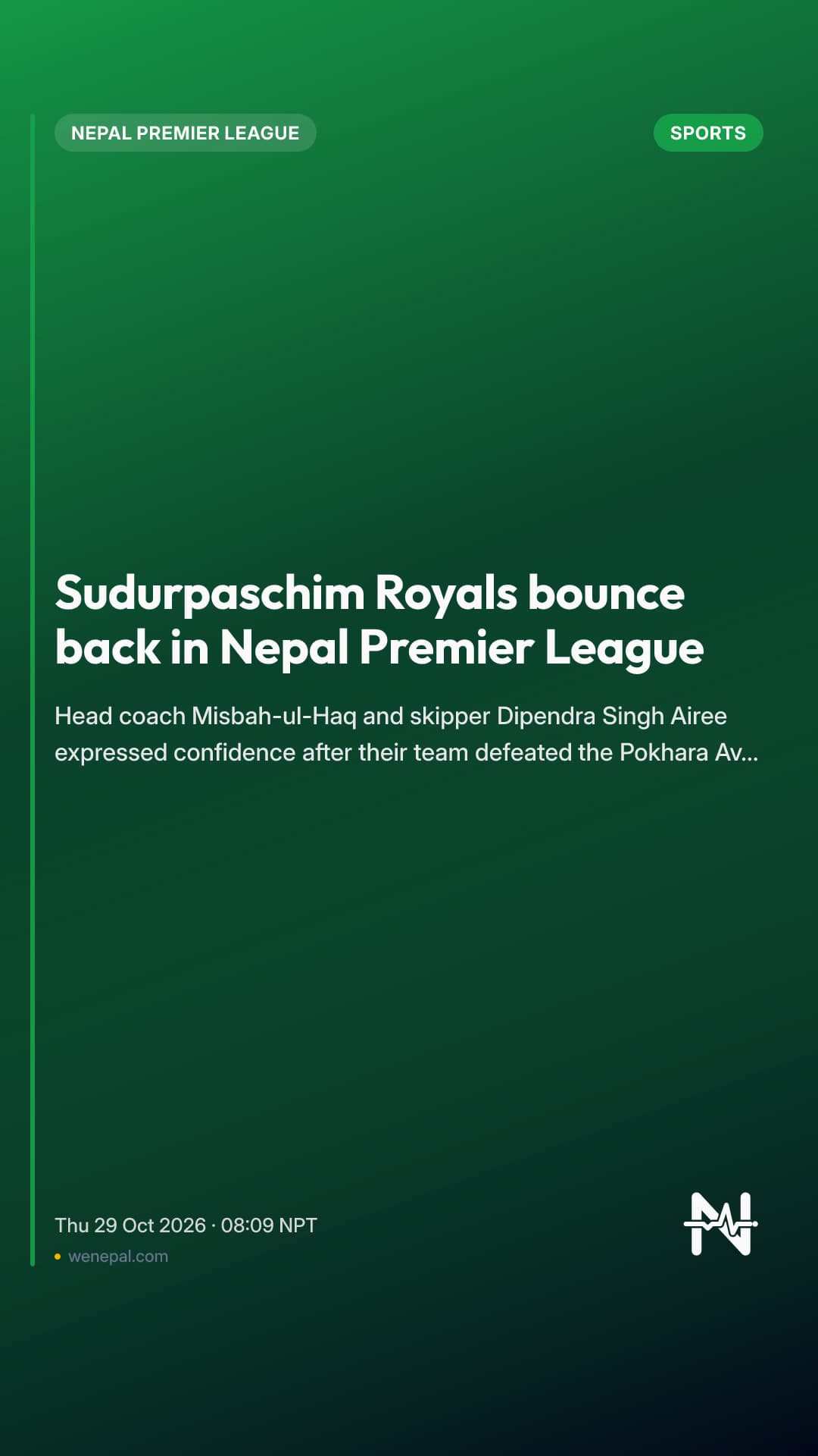 Sudurpaschim Royals bounce back in Nepal Premier League