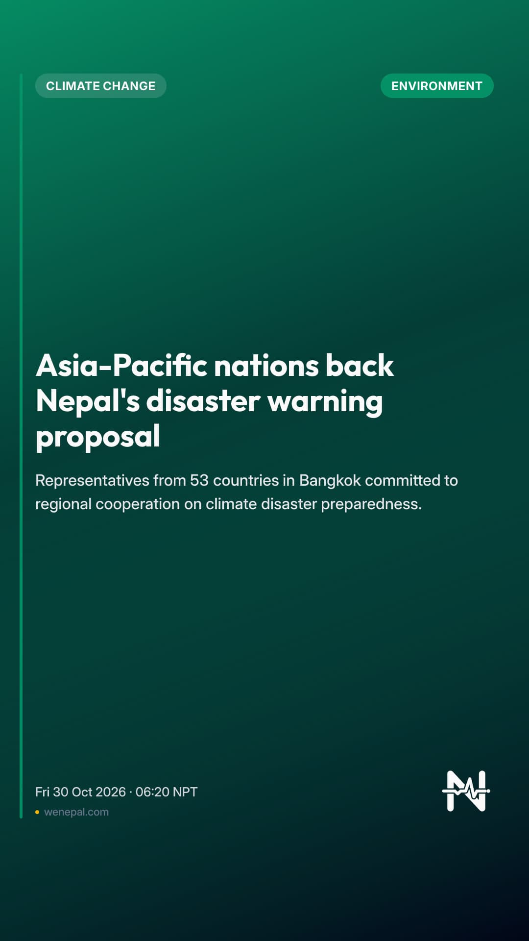 Asia-Pacific nations back Nepal's disaster warning proposal
