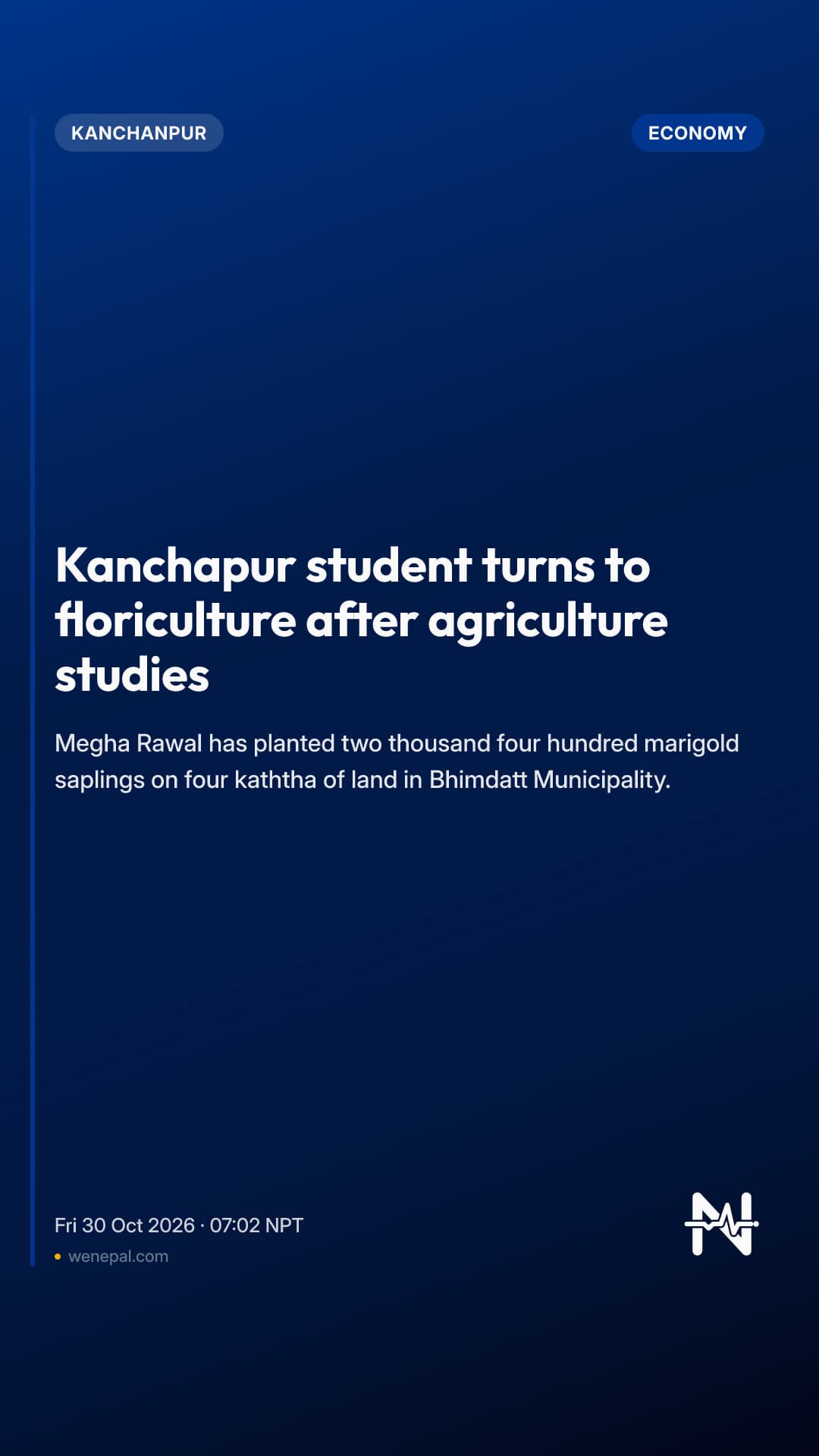 Kanchapur student turns to floriculture after agriculture studies