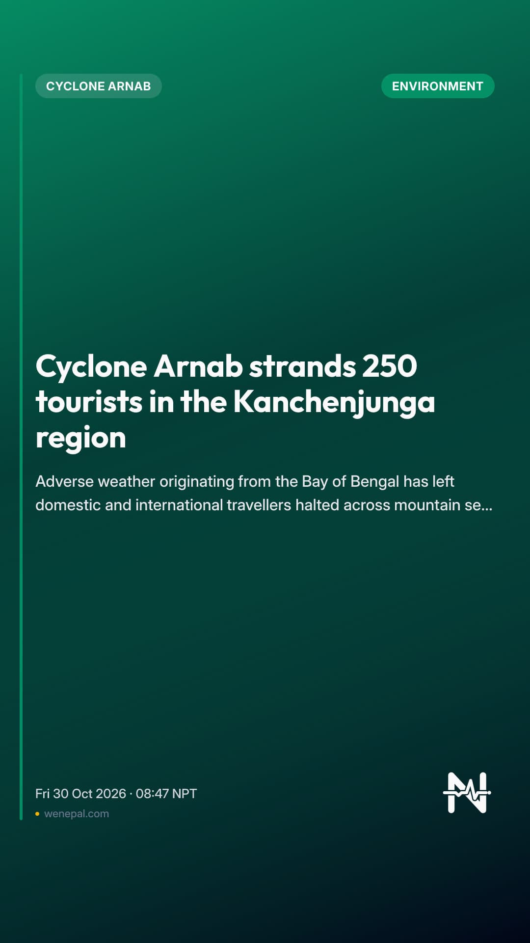 Cyclone Arnab strands 250 tourists in the Kanchenjunga region