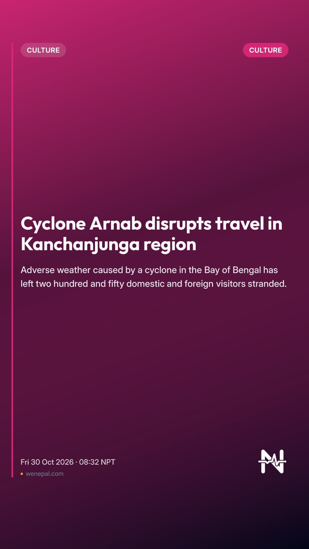 Cyclone Arnab disrupts travel in Kanchanjunga region