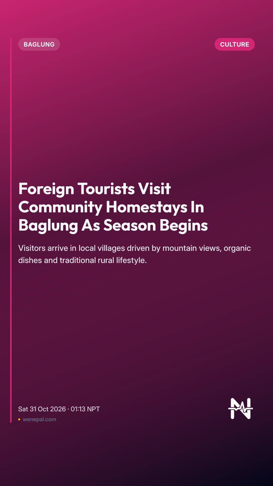 Foreign Tourists Visit Community Homestays In Baglung As Season Begins