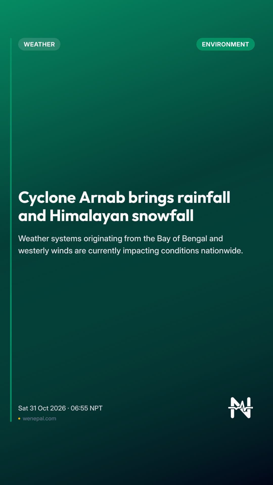 Cyclone Arnab brings rainfall and Himalayan snowfall