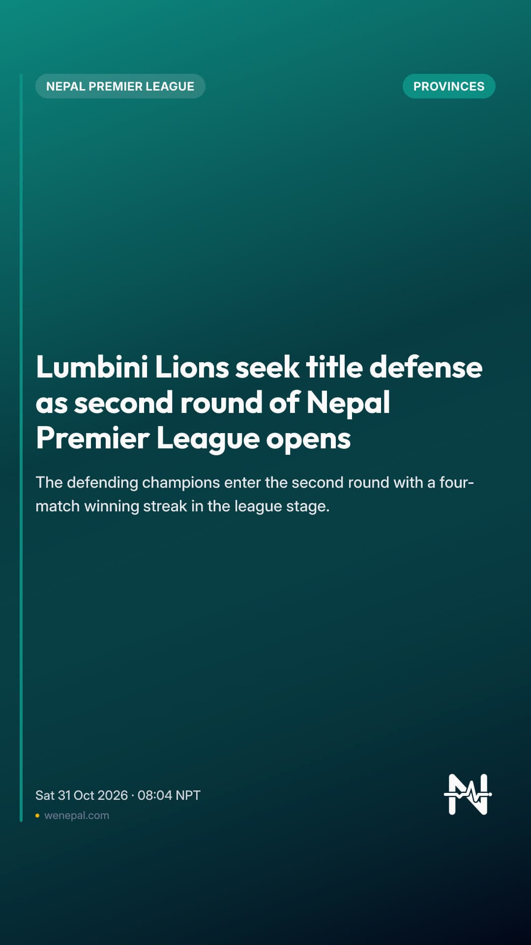 Lumbini Lions seek title defense as second round of Nepal Premier League opens