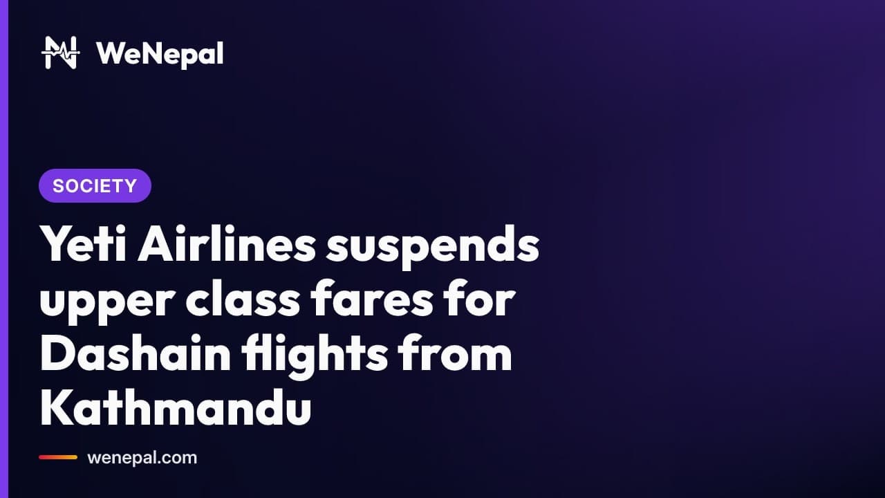 Yeti Airlines Suspends Upper Class Fares for Dashain Flights #Shorts