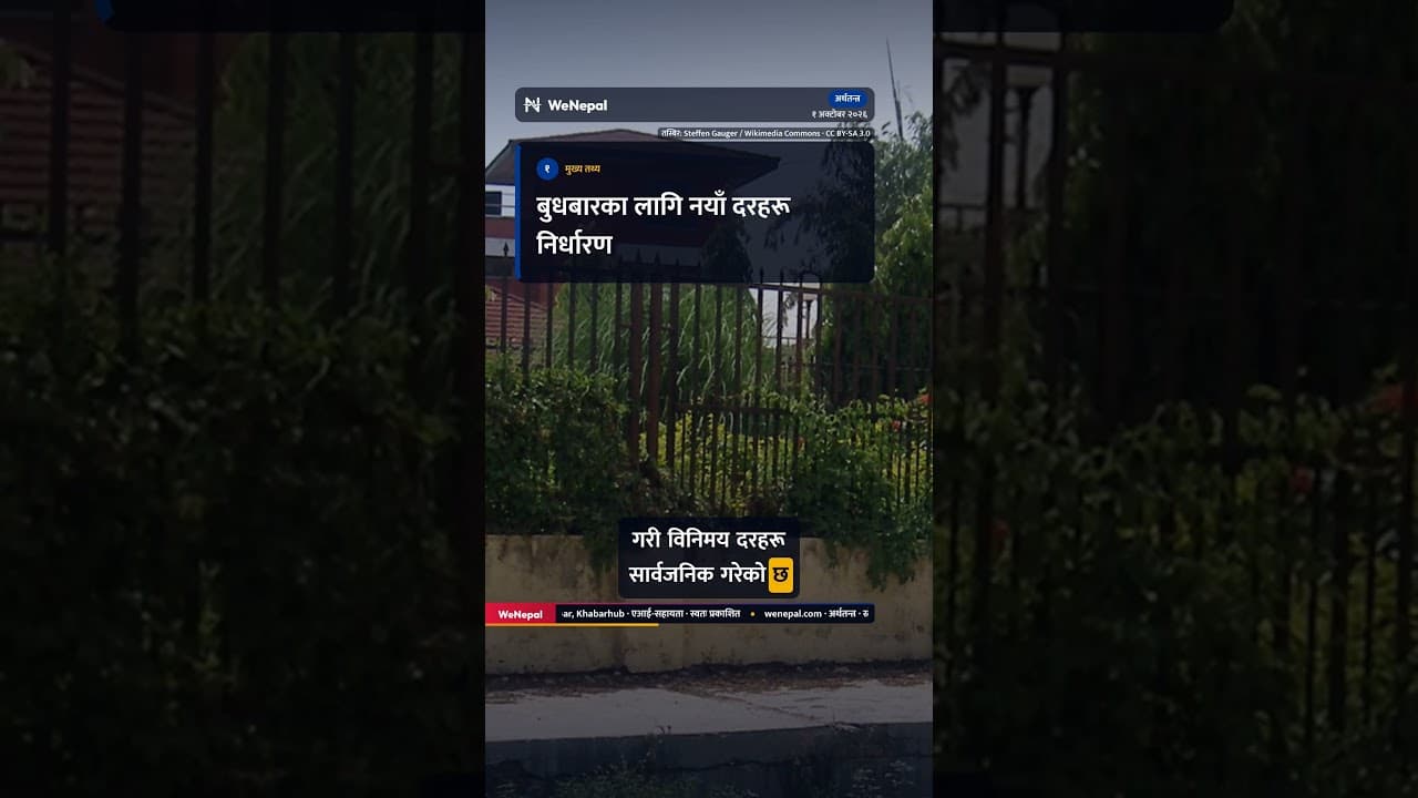 नेपाल राष्ट्र बैंकले सार्वजनिक गर्‍यो विनिमय दर @wenepalnews