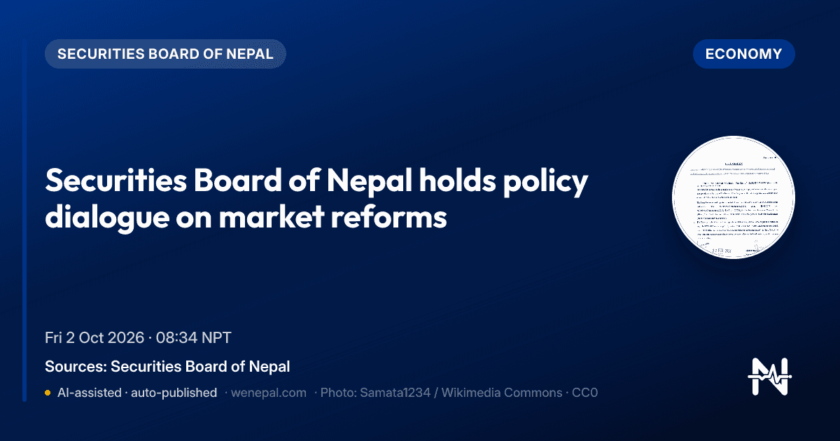 Securities Board of Nepal holds policy dialogue on market reforms