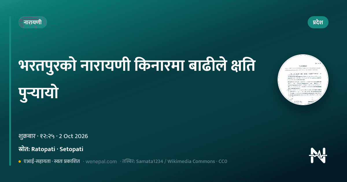 भरतपुरको नारायणी किनारमा बाढीले क्षति पुर्यायो